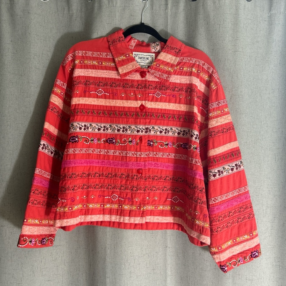 Colorful Striped Button-Up Jacket